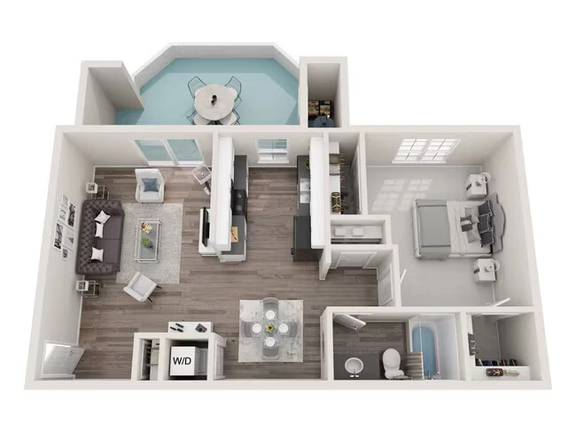 1 Bed • 1 Bath 2071 floor plan